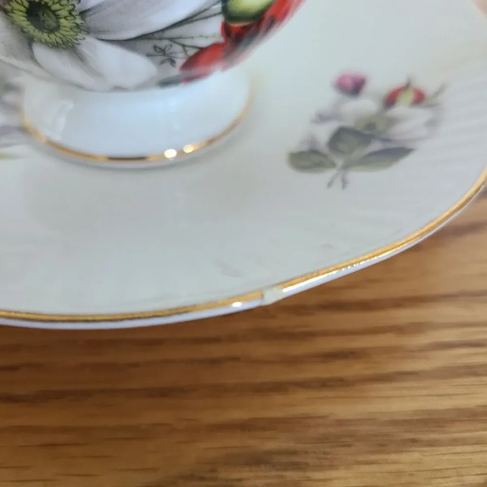 Vintage Tea Cup And Saucer Candle Floral Fragrance Royal Dover China Unlit